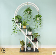 Load image into Gallery viewer, Living room household flower shelf, multi-storey indoor balcony iron circular shelf, decorative green lotus pendant orchid shelf
