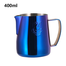 Load image into Gallery viewer, JIBBI Milk Steaming Frothing Pitcher Stainless Steel Non-Stick Milk Jug Pull Flower Cup Perfect for Coffee Cappuccino Latte Art
