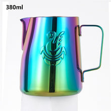 Load image into Gallery viewer, JIBBI Milk Steaming Frothing Pitcher Stainless Steel Non-Stick Milk Jug Pull Flower Cup Perfect for Coffee Cappuccino Latte Art
