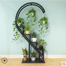 Load image into Gallery viewer, Living room household flower shelf, multi-storey indoor balcony iron circular shelf, decorative green lotus pendant orchid shelf
