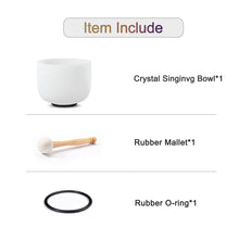 Load image into Gallery viewer, CVNC 8 Inch White Frosted Quartz Crystal Singing Bowl for Sound Healing Meditation Yoga with Free Mallet
