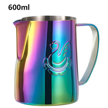 Load image into Gallery viewer, JIBBI Milk Steaming Frothing Pitcher Stainless Steel Non-Stick Milk Jug Pull Flower Cup Perfect for Coffee Cappuccino Latte Art
