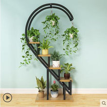 Load image into Gallery viewer, Living room household flower shelf, multi-storey indoor balcony iron circular shelf, decorative green lotus pendant orchid shelf
