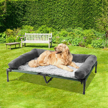 Load image into Gallery viewer, Extra Large Cooling Elevated Dog Bed with Bolster Raised Pet Cot Lounger Indoor Outdoor Waterproof
