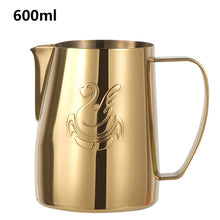 Load image into Gallery viewer, JIBBI Milk Steaming Frothing Pitcher Stainless Steel Non-Stick Milk Jug Pull Flower Cup Perfect for Coffee Cappuccino Latte Art
