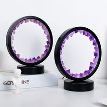 Load image into Gallery viewer, LED Rechargeable Bedside Lamp Natural Quartz Amethyst Cluster Night Lamp Bedroom Desk Network Circle Decorative Lights
