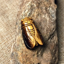 Load image into Gallery viewer, AAA Natural Tiger&#39;s Eye Rock Stone Quartz Cicada Carving Healing Crystal Gemstone Carved Cicadas Pendant W/ Hole Home Decor Gift
