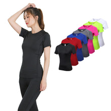 Load image into Gallery viewer, Fitness Women Shirts Quick Drying T Shirt Elastic Yoga Sport Tights Gym Running Tops Short Sleeve Tees Blouses Jersey camisole
