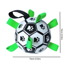 Load image into Gallery viewer, Dog Toys Soccer Ball with Grab Tabs Interactive Dog Balls Toys Durable Puppy Outdoor Training Soccer Pet Football Toys
