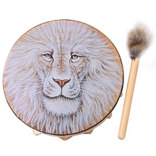 Load image into Gallery viewer, Handmade Shaman Drum Frame Drum With Lion Totem Sound Drum Musical Instrument Percussion Spirit Gifts For Meditation Yoga
