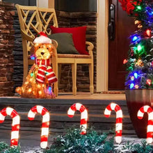 Load image into Gallery viewer, Christmas Lighted Goldendoodle Decor Waterproof LED Light Up Dog Figurine Wearing Xmas Hat
