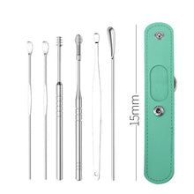 Load image into Gallery viewer, 6 Pcs Stainless Steel Earpick Set Ear Vax Remover Double Headed Spiral Cleaning Tools Curette Spoon Care
