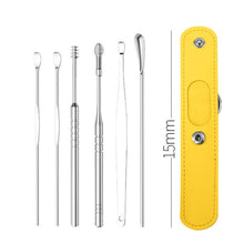 Load image into Gallery viewer, 6 Pcs Stainless Steel Earpick Set Ear Vax Remover Double Headed Spiral Cleaning Tools Curette Spoon Care
