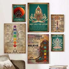 Load image into Gallery viewer, Vintage Yoga Posters and Prints Yoga Hand Movements Canvas Paintings Wall Art Pictures for Room Home Decoration Gifts
