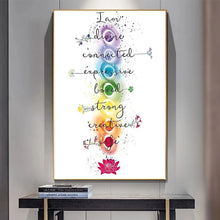 Load image into Gallery viewer, Seven Chakras Corresponding Healing Crystals Guide Canvas Paintings Posters Prints Wall Art Pictures for Yoga Room Decor Cuadros
