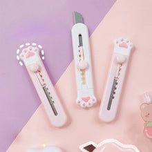 Load image into Gallery viewer, Kawaii Mini Pocket Cat Paw Art Utility Knife Express Box Knife Paper Cutter Craft Wrapping Refillable Blade Stationery Big sale
