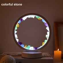 Load image into Gallery viewer, LED Rechargeable Bedside Lamp Natural Quartz Amethyst Cluster Night Lamp Bedroom Desk Network Circle Decorative Lights
