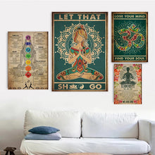 Load image into Gallery viewer, Vintage Yoga Posters and Prints Yoga Hand Movements Canvas Paintings Wall Art Pictures for Room Home Decoration Gifts
