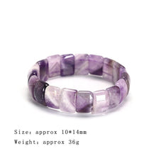 Load image into Gallery viewer, JD Natural Stone Purple Amethyst Rose Quartz Square Beads Bracelet Women Elegant Energy Healing Crystal Bangle Fashion Jewelry
