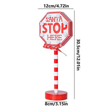 Load image into Gallery viewer, Unique Christmas Stop Sign LED Light Up Santa Stop Sign Desk Stop Sign Christmas Ornament
