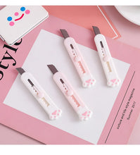 Load image into Gallery viewer, Kawaii Mini Pocket Cat Paw Art Utility Knife Express Box Knife Paper Cutter Craft Wrapping Refillable Blade Stationery Big sale
