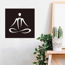 Load image into Gallery viewer, 1pc Meditation Wall Art Decor, Meditating Man Metal, Silhouette Wall Decor, Metal Decor, Nursery Bedroom Decor
