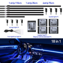 Load image into Gallery viewer, Full Color Streamer Car Ambient Lights RGB 64 Color Universal LED Interior Hidden Acrylic Strip Symphony Atmosphere Lamp
