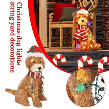 Load image into Gallery viewer, Christmas Lighted Goldendoodle Decor Waterproof LED Light Up Dog Figurine Wearing Xmas Hat
