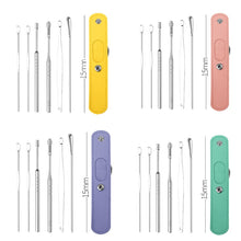 Load image into Gallery viewer, 6 Pcs Stainless Steel Earpick Set Ear Vax Remover Double Headed Spiral Cleaning Tools Curette Spoon Care
