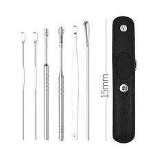 Load image into Gallery viewer, 6 Pcs Stainless Steel Earpick Set Ear Vax Remover Double Headed Spiral Cleaning Tools Curette Spoon Care
