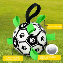 Load image into Gallery viewer, Dog Toys Soccer Ball with Grab Tabs Interactive Dog Balls Toys Durable Puppy Outdoor Training Soccer Pet Football Toys
