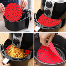 Load image into Gallery viewer, Reusable Air Fryer Silicone Accessories Liners 7.5/8.5/8/9 Inch Square Round Non-Stick Silicon Airfryer Basket
