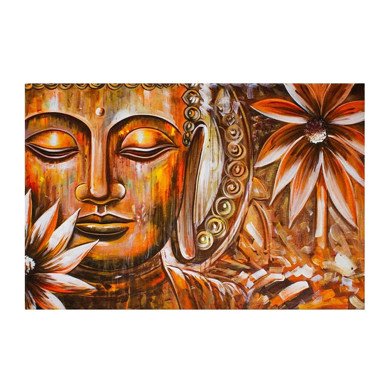 Buddha Wall Art Canvas Print,Spiritual Mural Large Buddhism Art Religious Artwork Poster and Painting for Living Room Home Decor