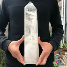 Load image into Gallery viewer, Big Wand Natural Crystal Clear  Transparency Quartz Point Healing Stone Hexagonal Prisms Obelisk Wand Stone Home Decor
