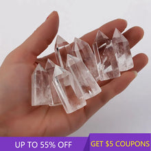 Load image into Gallery viewer, 30-40mm Natural White Clear Quartz Crystal Point Wand Obelisk Reiki Healing Treatment Stone Ore Rock
