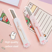 Load image into Gallery viewer, Kawaii Mini Pocket Cat Paw Art Utility Knife Express Box Knife Paper Cutter Craft Wrapping Refillable Blade Stationery Big sale
