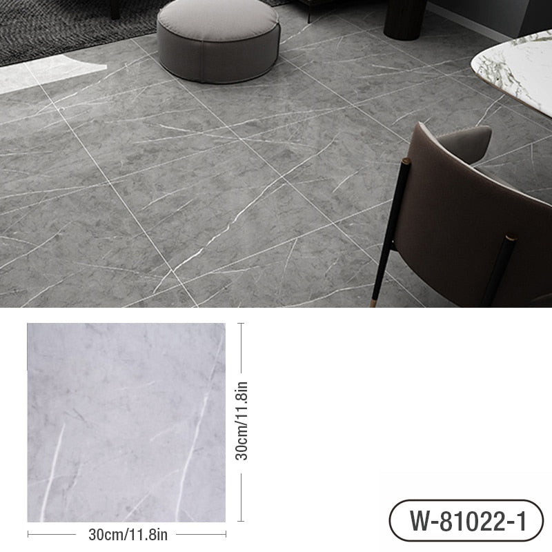 Simulated Marble Tile Floor Sticker PVC Waterproof Self-adhesive for Living room Toilet Kitchen Home Floor Decor 3d Wall sticker