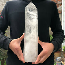 Load image into Gallery viewer, Big Wand Natural Crystal Clear  Transparency Quartz Point Healing Stone Hexagonal Prisms Obelisk Wand Stone Home Decor
