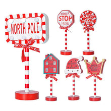 Load image into Gallery viewer, Unique Christmas Stop Sign LED Light Up Santa Stop Sign Desk Stop Sign Christmas Ornament
