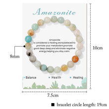 Load image into Gallery viewer, Natural Stone Bracelet 8mm Round Amazonite Turquoises Fluorite Quartz Beads Elastic Energy Bracelet for Women Men Yoga Jewelry
