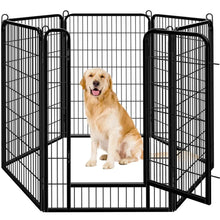 Load image into Gallery viewer, 6-Panel Pet Playpen Dog Fences Heavy Duty Metal Portable Foldable Indoor Outdoor Black
