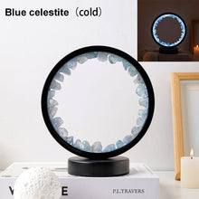 Load image into Gallery viewer, LED Rechargeable Bedside Lamp Natural Quartz Amethyst Cluster Night Lamp Bedroom Desk Network Circle Decorative Lights
