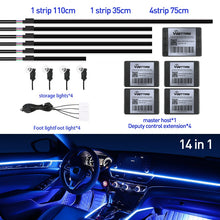 Load image into Gallery viewer, Full Color Streamer Car Ambient Lights RGB 64 Color Universal LED Interior Hidden Acrylic Strip Symphony Atmosphere Lamp
