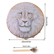 Load image into Gallery viewer, Handmade Shaman Drum Frame Drum With Lion Totem Sound Drum Musical Instrument Percussion Spirit Gifts For Meditation Yoga
