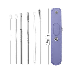 Load image into Gallery viewer, 6 Pcs Stainless Steel Earpick Set Ear Vax Remover Double Headed Spiral Cleaning Tools Curette Spoon Care
