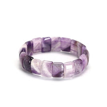 Load image into Gallery viewer, JD Natural Stone Purple Amethyst Rose Quartz Square Beads Bracelet Women Elegant Energy Healing Crystal Bangle Fashion Jewelry
