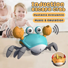 Load image into Gallery viewer, Dancing Crab Toy for Babies Crawling Interactive Escape Crabs Cute Sensing Crab Automatically Avoid Obstacles Toys Birthday Gift
