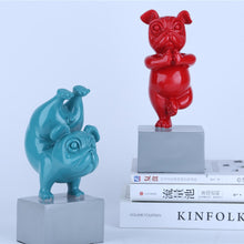 Load image into Gallery viewer, Lovely Yoga French Bulldog Statue Resin Figurines Nordic Creative Cartoon Animals Sculpture Children&#39; Room Decor Crafts
