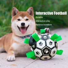 Load image into Gallery viewer, Dog Toys Soccer Ball with Grab Tabs Interactive Dog Balls Toys Durable Puppy Outdoor Training Soccer Pet Football Toys
