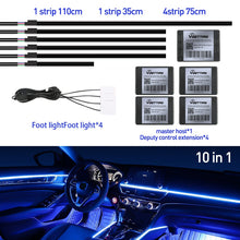 Load image into Gallery viewer, Full Color Streamer Car Ambient Lights RGB 64 Color Universal LED Interior Hidden Acrylic Strip Symphony Atmosphere Lamp
